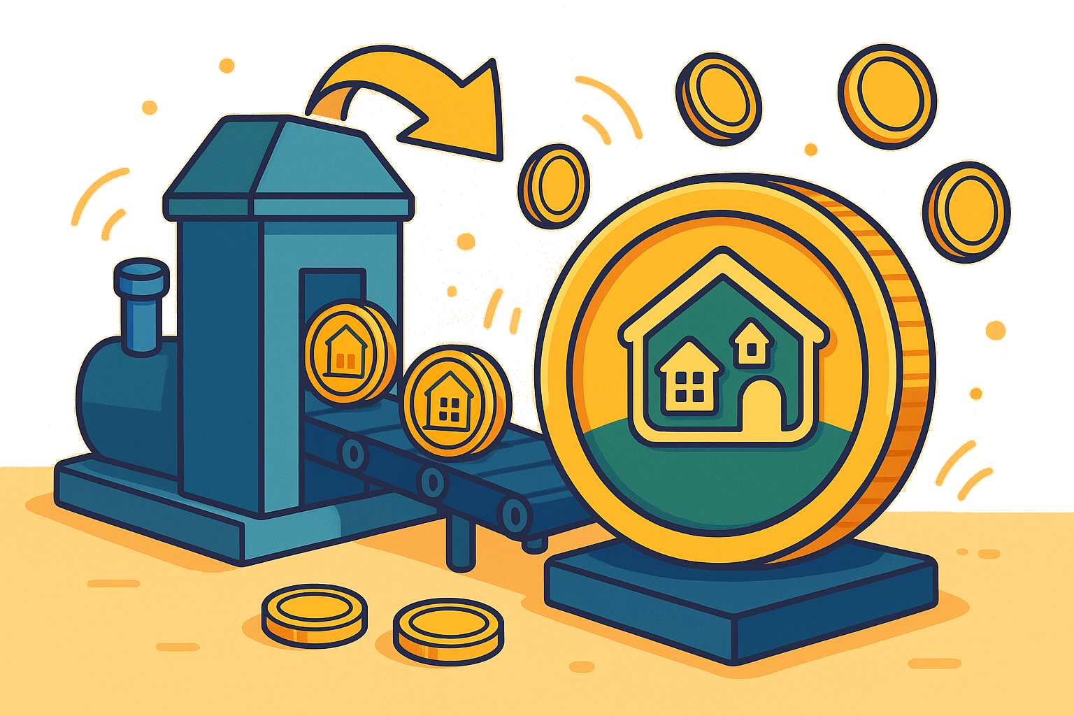 Illustration of tokenized real estate